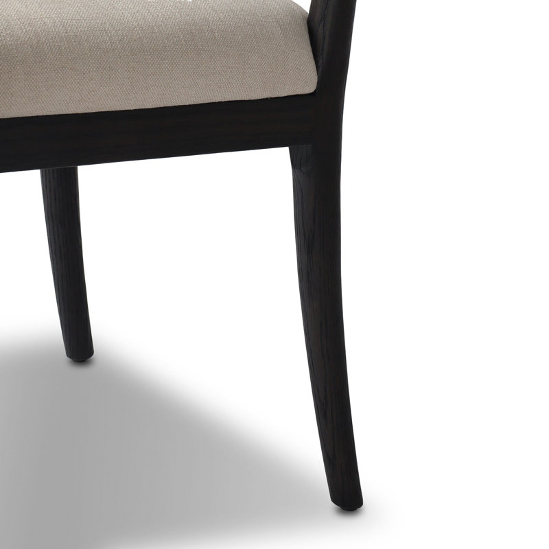 Tova Upholstered Arm Chair, Black Ush/Distressed Black/Oak