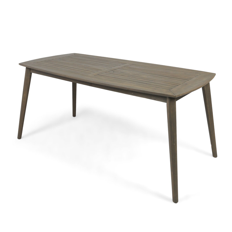 Table de salle à manger d'extérieur en acacia de l 71 po x P 35,5 po Sulligent, Gris