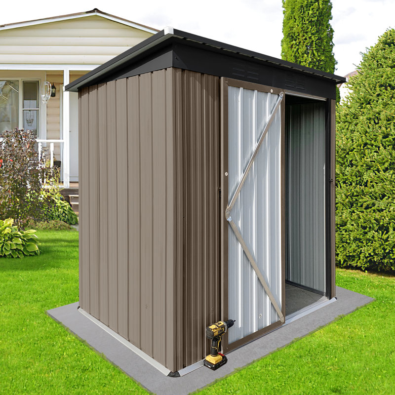 Abri de jardin en métal avec porte verrouillable et imperméable