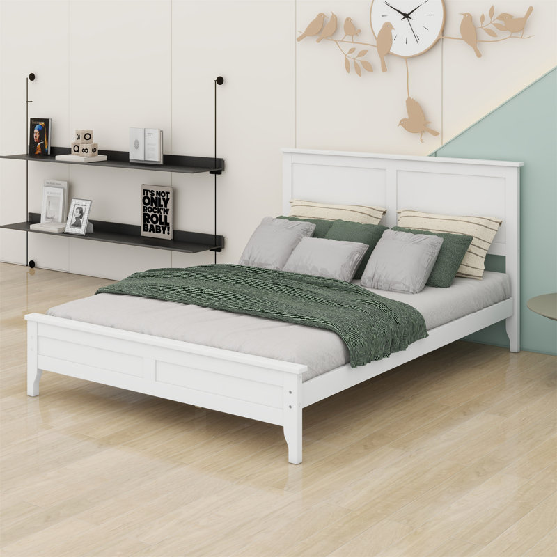Lit plateforme Modern, Double, Blanc