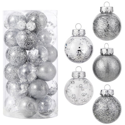 30 boules de Noël décoratives pour arbres de Noël, ensemble d'ornements suspendus décoratifs