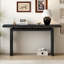 U_STYLE Console au placage de frêne de conception unique, de style simple et moderne, avec un plateau de table astucieux, convenant au vestibule, au couloir, au salon, au vestibule-1190943878