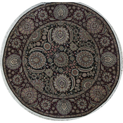 Tapis noir et vin noué à la main de haute qualité