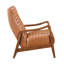 Chaise d'appoint moderne avec similicuir brun et structure en bois d'hévéa massif avec revêtement en noyer