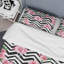 Roses roses et feuille verte - ensemble de housse de couette floral - microfibre de polyester-1627441484