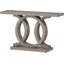 Console de 55 pouces de style campagnard avec base géométrique en bois, canapé d'entrée rustique pour salon, couloir, vestibule - table d'appoint décorative pour présentation et rangement