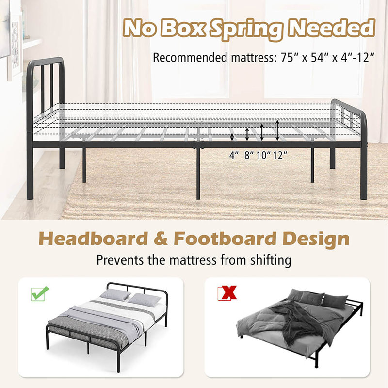 Virgel Metal Open-Frame Bed, Full