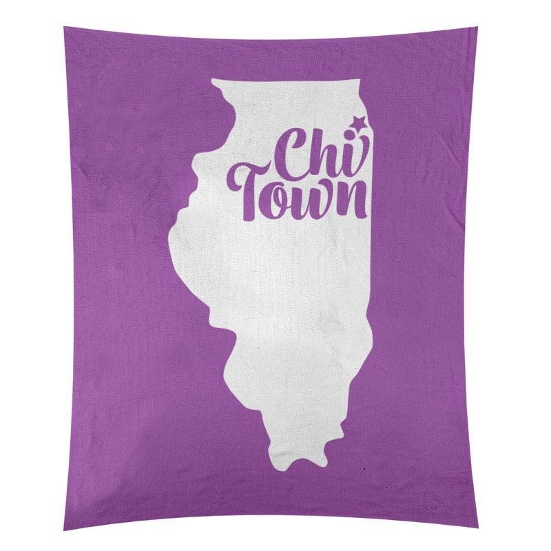 Tapisserie de Chi Town, Illinois, H 27,5 po x l 37,5 po, Violet
