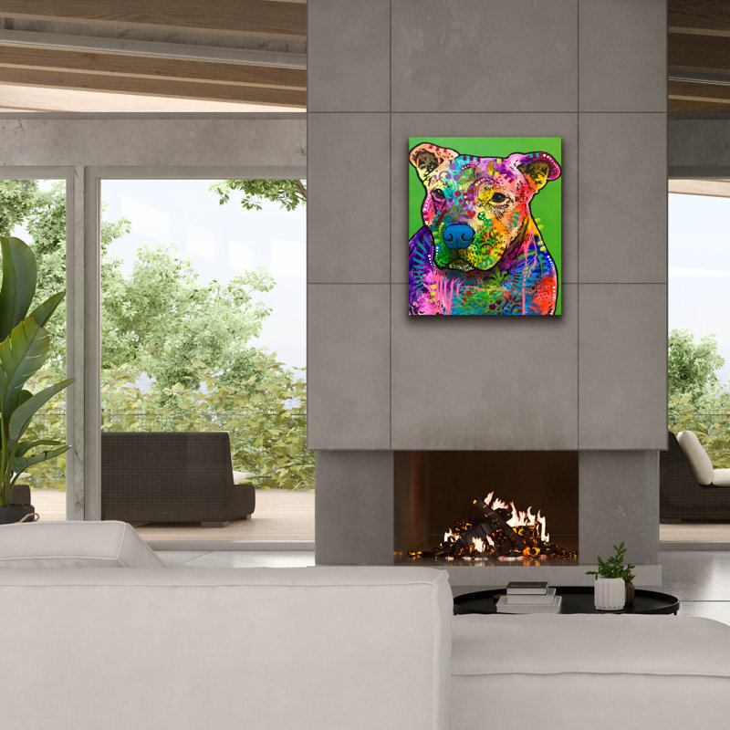 «Blue Nose Pitbull» par Dean Russo Studios, art mural sur toile, H 30 po x l 26 po x P 1,5 po