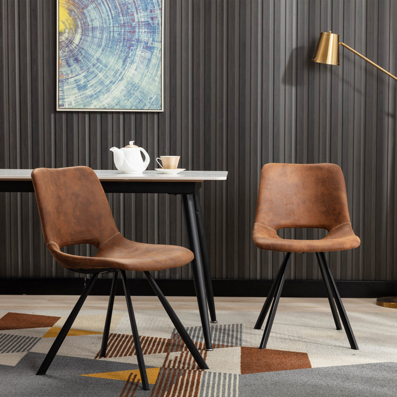 Chaucer Faux Leather Upholstered Dining Chair, Brown