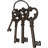 Vintage Antique Design Cast Iron Jailor Keys Set Of 4 In Different Sizes On Ring