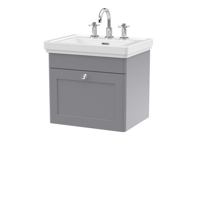 Classique 500mm Wall Mounted Single Bathroom Vanity with Vitreous China Vanity Top