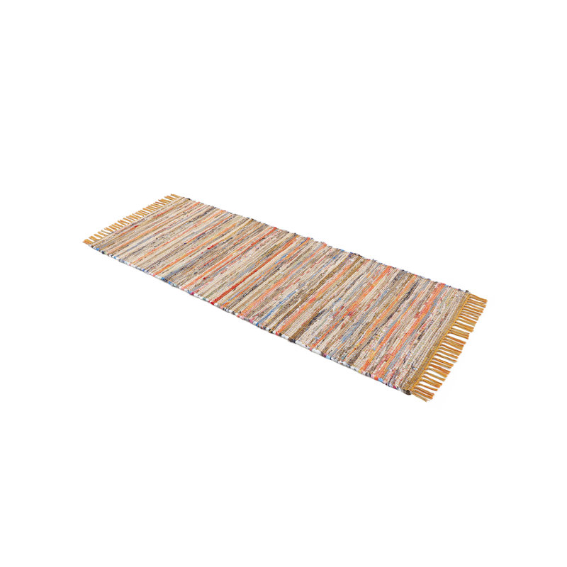 Chindi Hand Woven Kilim Yellow Rug, Runner 60 x 180cm