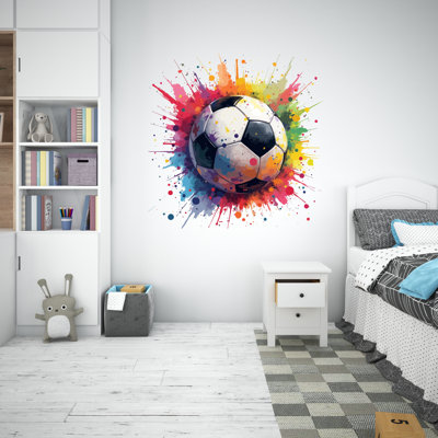 Soccer Ball Wall Decor, Football Wall Decal Sport Vinyl, Football Stickers, Goal Wall Art, Wall Stickers Kids Room Decor 674RS