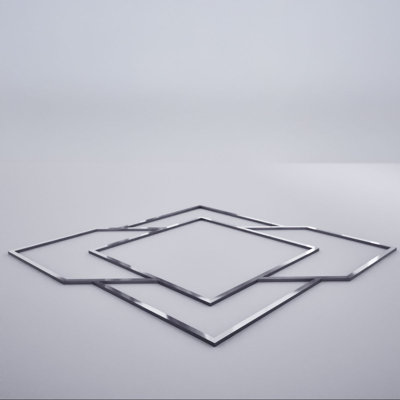 Petits panneaux muraux décoratifs en acrylique Monument, petit, l 11 3/8 po x H 11 3/8 po x T 1/8 po, miroir argenté