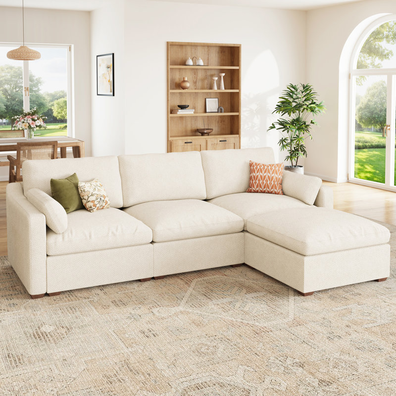 Canapé modulaire Abramson, Chenille blanche