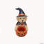Figurine de chiot Labrador Retriever sorcière pour l'Halloween avec bol de bonbons citrouille-1545394558