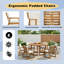 Ensemble de salle à manger 7 pièces pour l'extérieur, table en bois massif avec 6 chaises rembourrées, style rustique avec trou pour parasol, convient aux jardins et aux patios-779553072