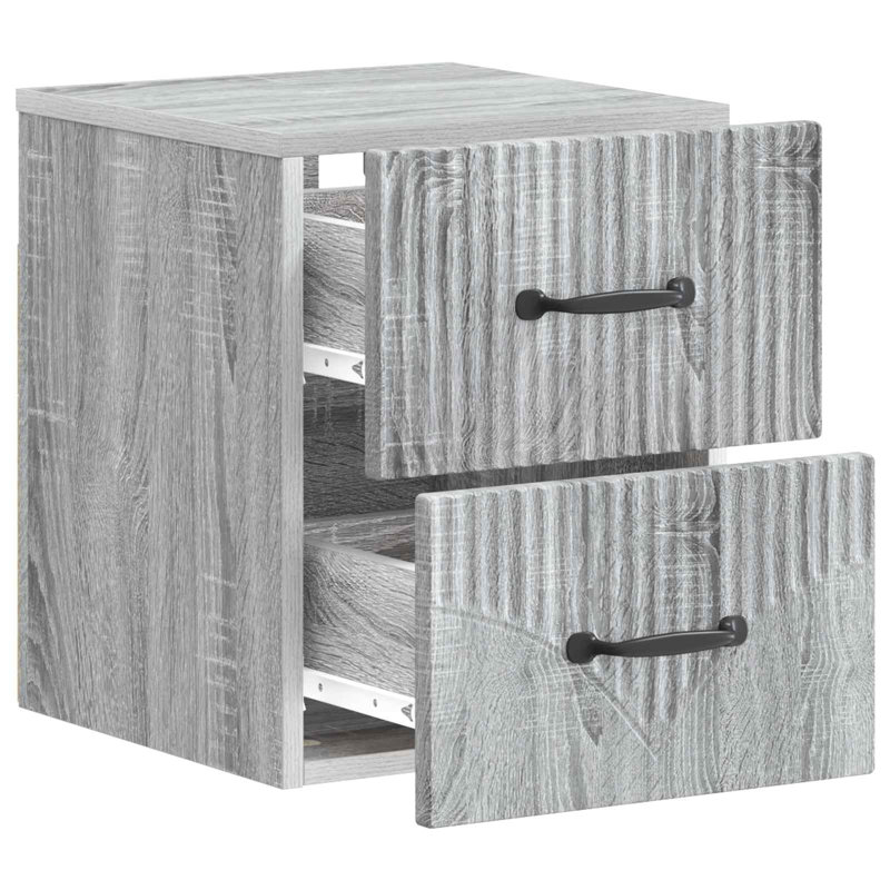 34.5cm W Manufactured Wood Bedside Table, Grey Sonoma