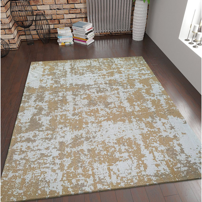 Devane Abstract Cotton Area Rug, Rectangle 115 x 180cm