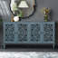 Buffet antique 60 "avec sculptures florales-1363701538
