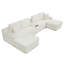 Canapé modulaire surdimensionné de 150 po, canapé Cloud avec assise profonde, canapé en L avec porte-gobelets et ports USB, canapé rembourré en velours côtelé pour le salon, beige