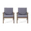 Fauteuils club d'extérieur en bois d'acacia avec coussins confortables, parfaits pour le patio et le jardin (ensemble de 2)