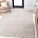 Alandis High-Low MidCentury Modern Arch Stripe Two-Tone White/Cream Indoor/Outdoor Rug