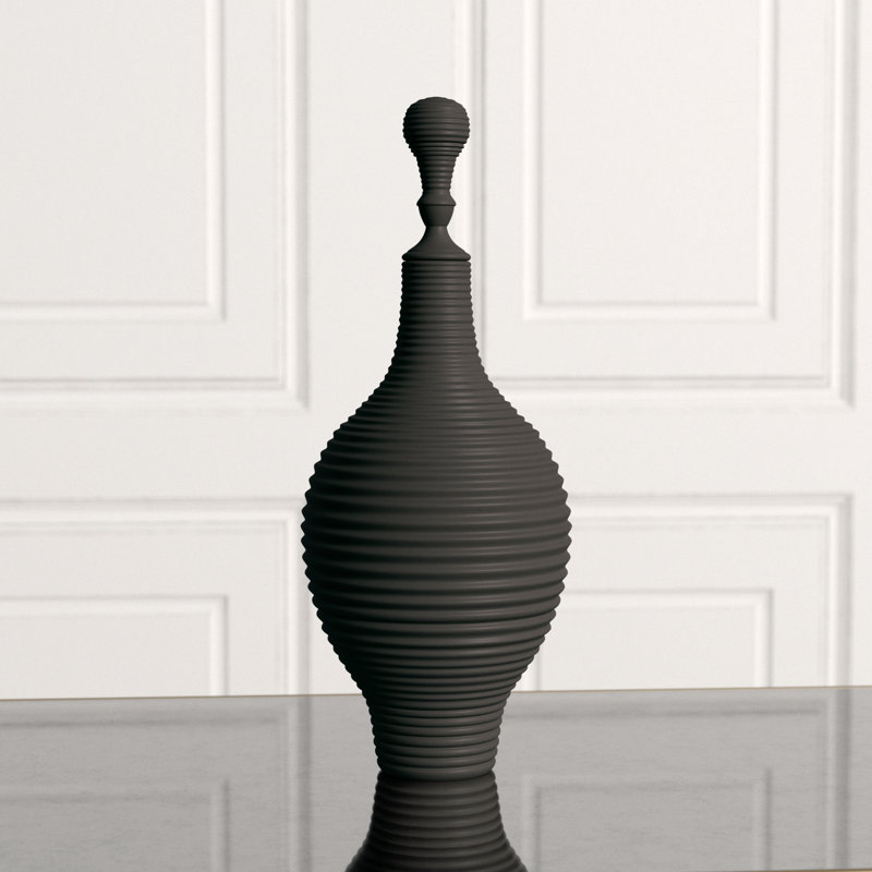 Orion 20.5" Ceramic Jar, Black