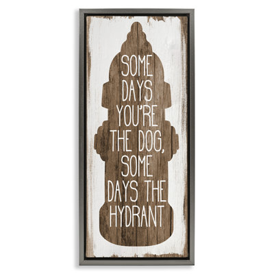 Dog or Hydrant Funny Pet Metaphor Framed Floater Canvas Wall Art by Daphne Polselli