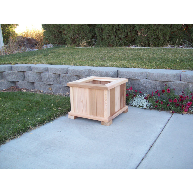 Brandsville Handmade Wood Planter Box, 17" H x 21" W x 21" D, Unstained
