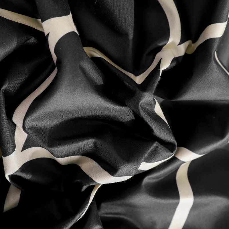 Twin Black and Off-White Microfiber Duvet Cover Set