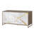 White Marble Paint Finish Console Cabinet