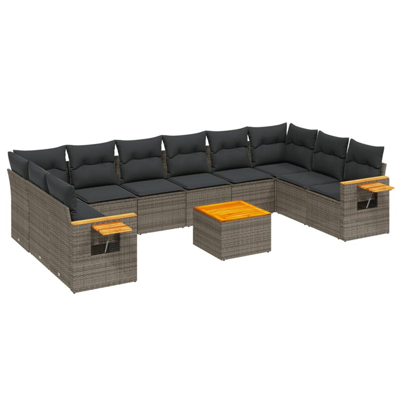 Grand canapé modulaire en rotin PE Vidaxl