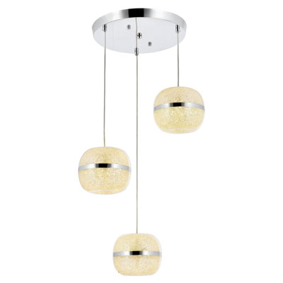 3 - Light Chrome LED Cluster Pendant