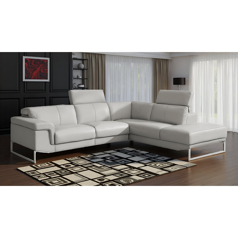 Canapé modulaire gris pâle Leeds, Accoudoir à droite (vu de face)