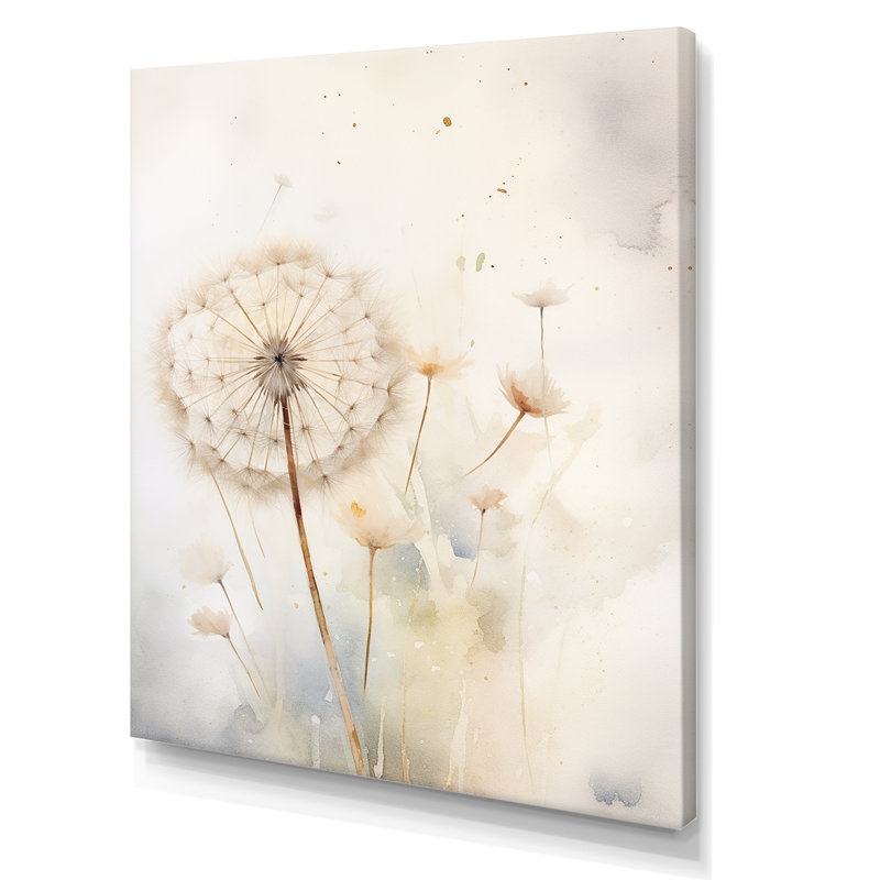 Dandelion Charm in Winter II - Imprimé, H 20 po x l 12 po x P 1 po, Toile tendue