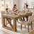 63" Farmhouse Dining Table for 4, Rectangular Kitchen Table with X-shape Base