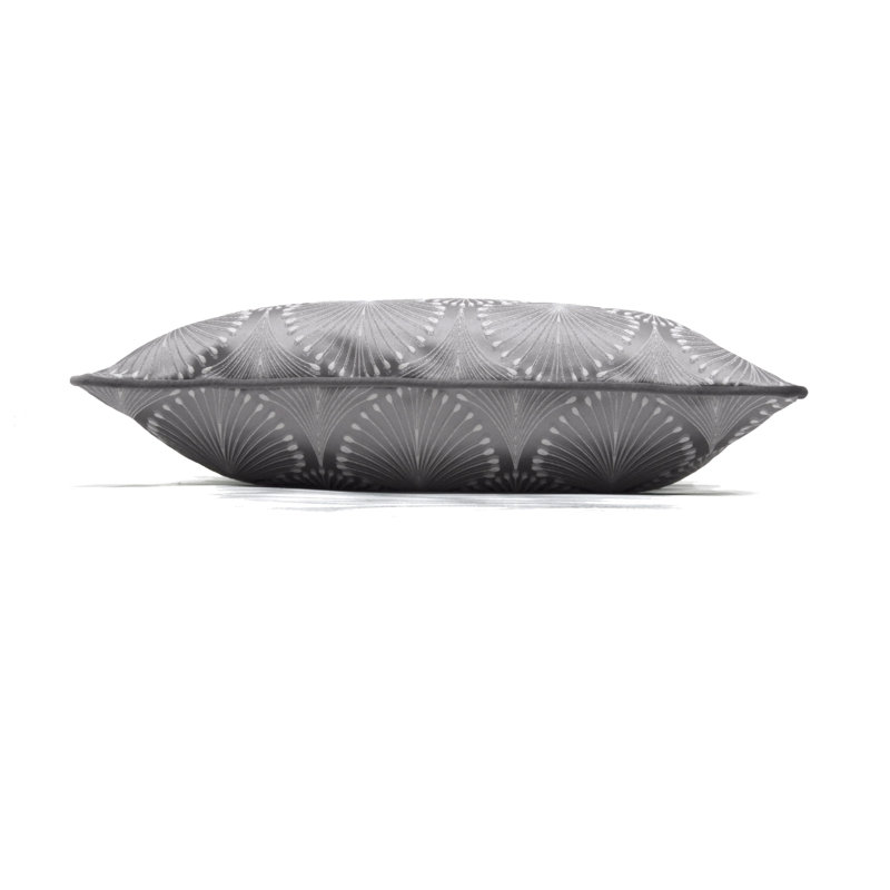 Boudoir Geometric Square Throw Cushion, Silver, Feather