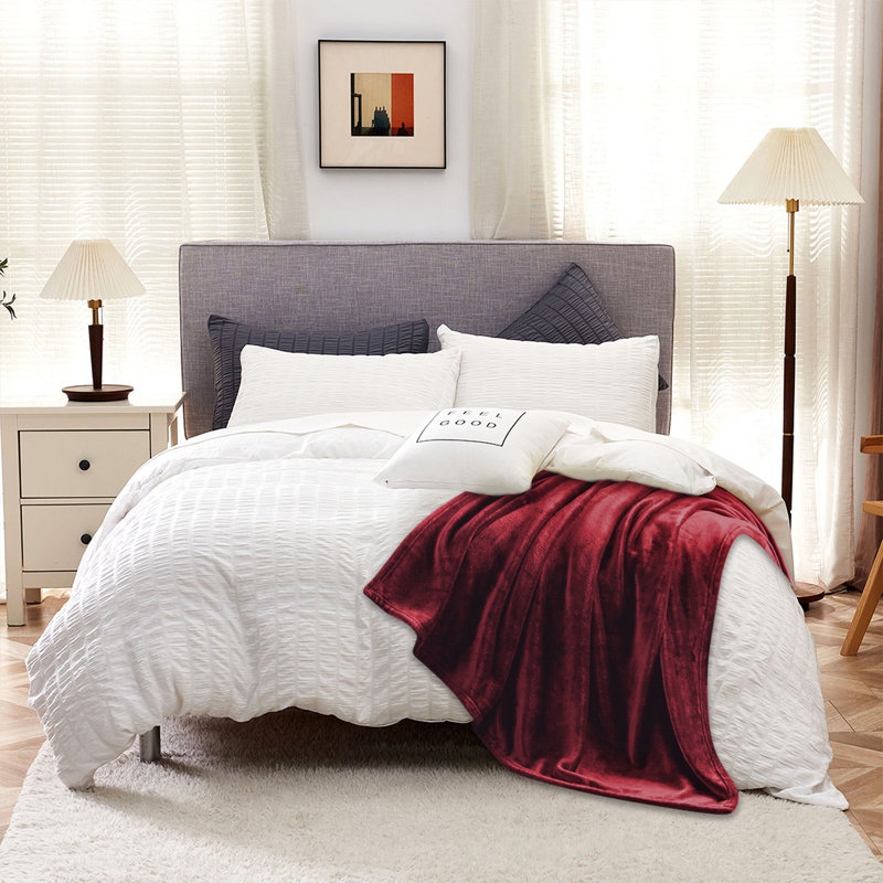 Plain Weave / Muslin Throw Blanket, Burgundy