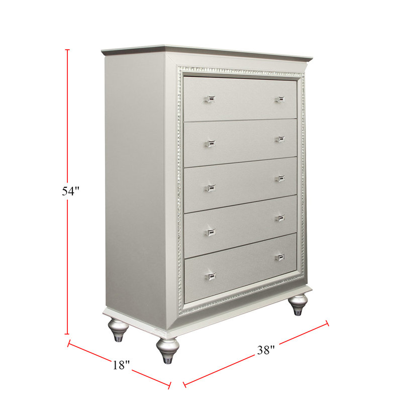 Commode 5 tiroirs l 38 po