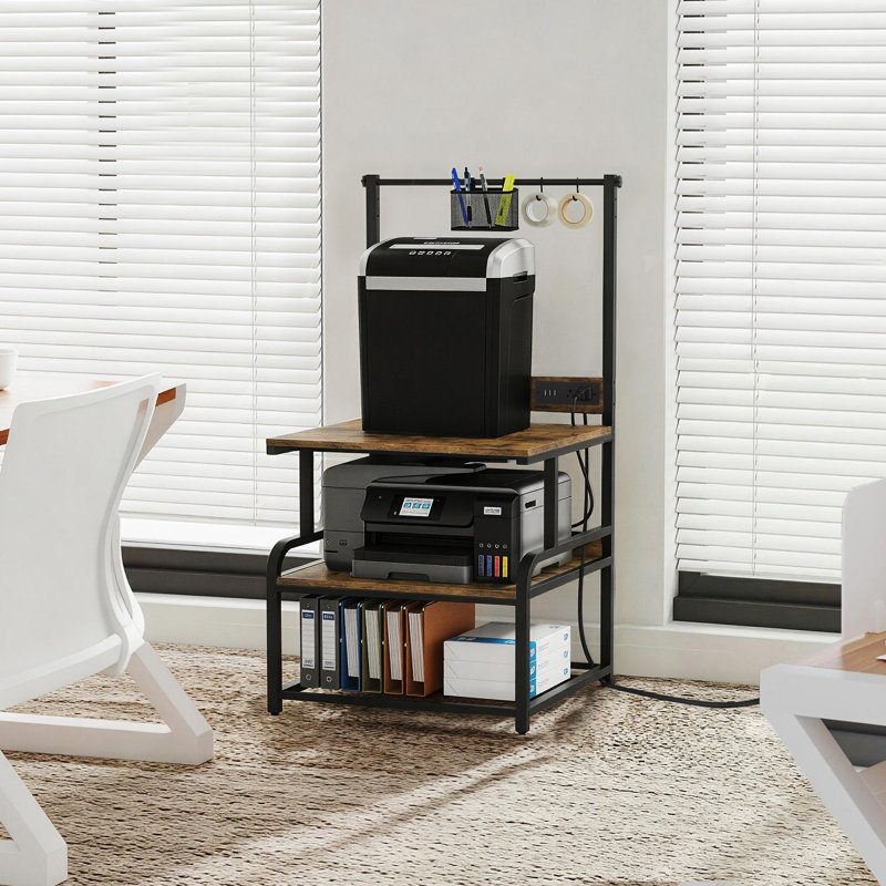 Support d'imprimante 3D avec rangement pour filament, table d'imprimante 3D robuste avec station de charge, Gris
