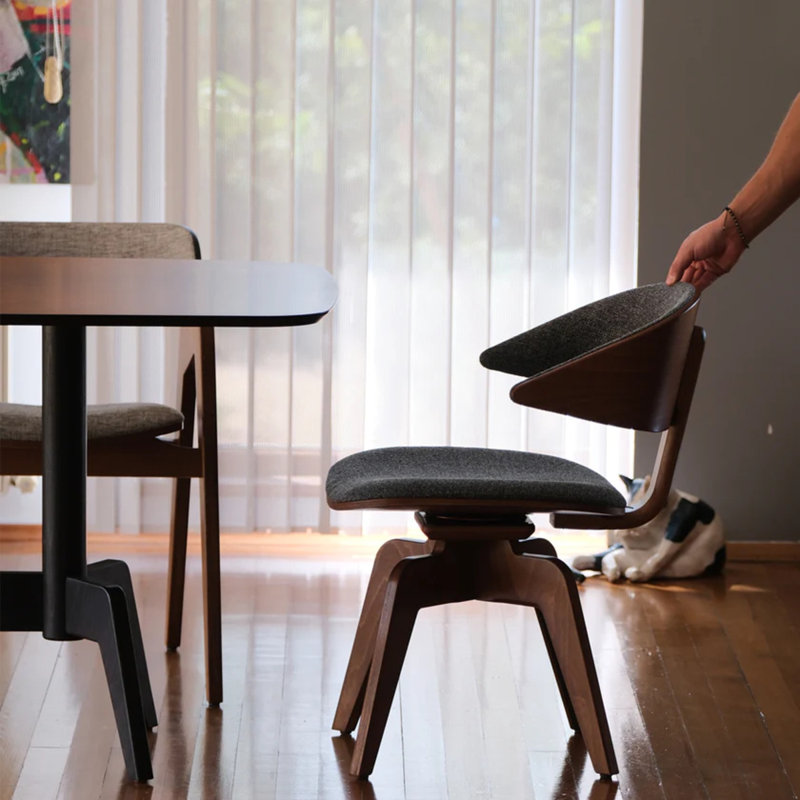 Fila Office Chair, Light Walnut, Dark Gray