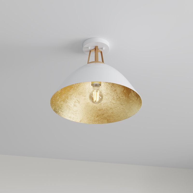Meagen 1-Light Dimmable Classic Vintage Ceiling Light Fixture, White