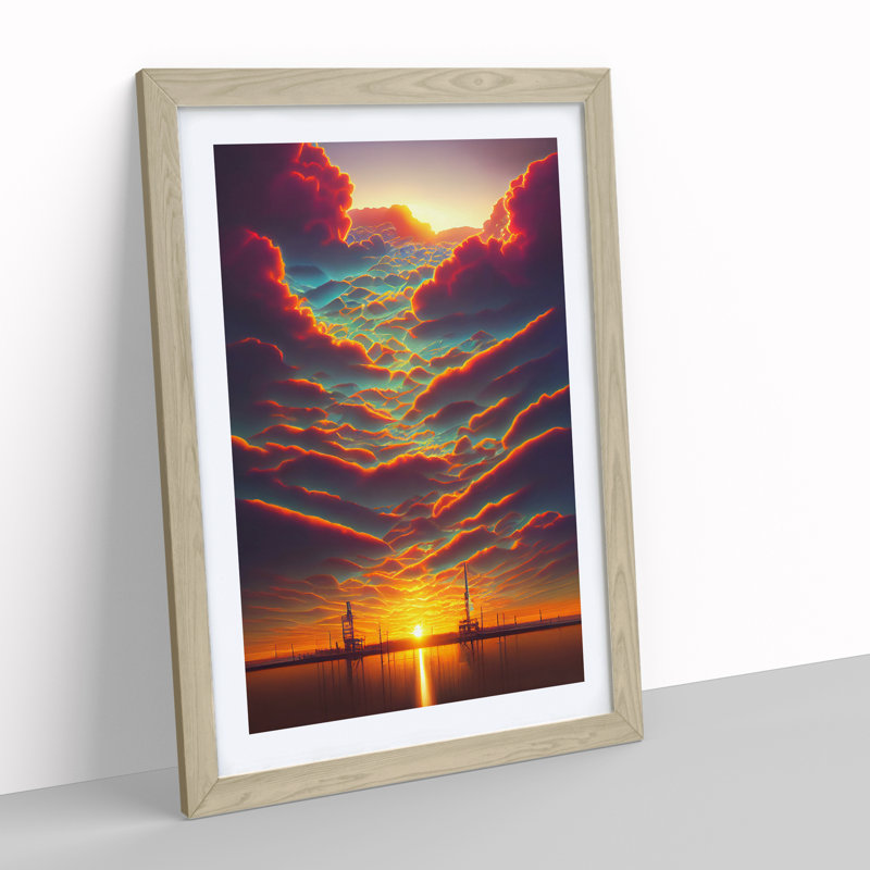 Sunset Over The Ships - Print, 46cm H x 34cm W x 2cm D, No Matte, Paper