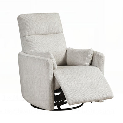 Modern Swivel Glider Reclining Chair with Microfiber Upholstery, Plush Comfort, and Matching Pillows for Living Room