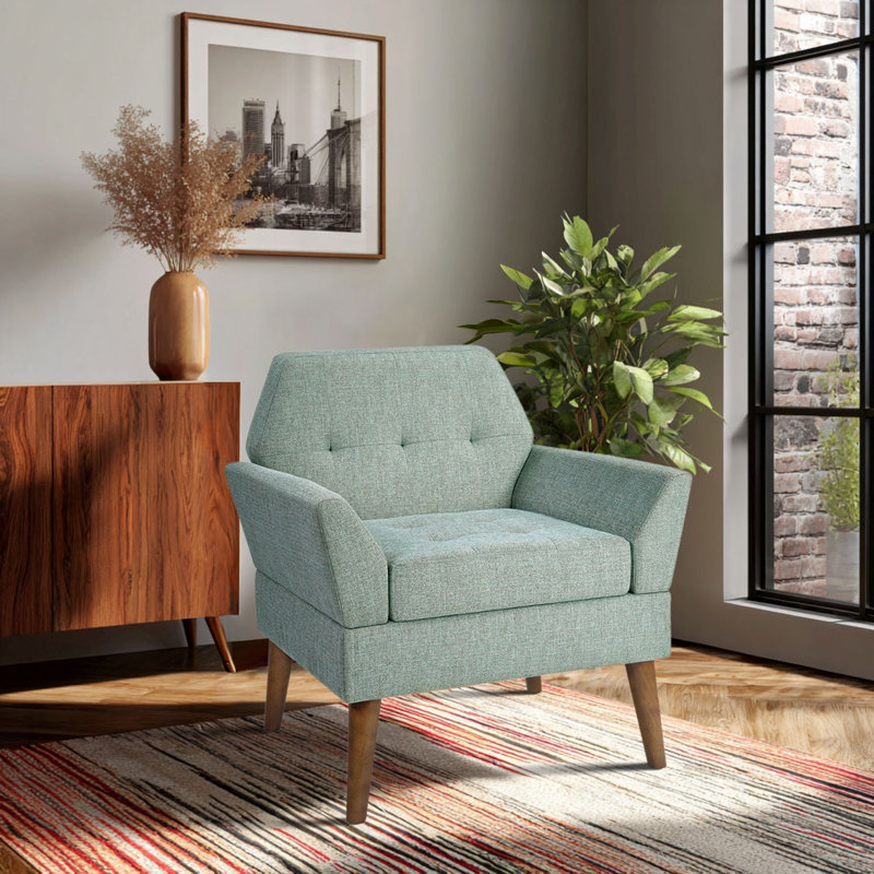 Newtin Mid-Century Modern Accent Chair, Teal