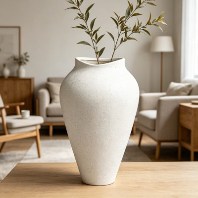 Grand vase de sol en céramique pour décor de maison de campagne et rustique, vase de centre de table minimaliste pour le salon, le vestibule et les décorations de mariage