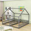 Lit plateforme simple en bois avec toit et garde-corps-1684319953