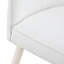 Chaise de salle à manger moderne et minimaliste, dossier et coussin de siège incurvés en similicuir blanc, pieds de chaise en métal blanc
